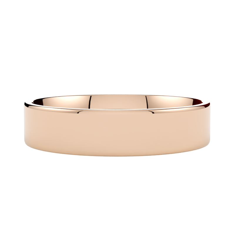 Gustowna płaska obrączka ślubna różowe złoto